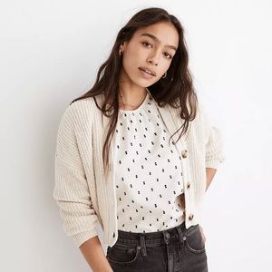 madewell cropped white cozy sweater